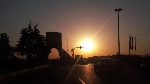 Azadi square in west of tehran Stock Photos