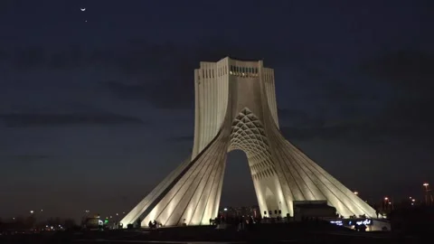 Azadi Tower at Night Stock Footage 336184432