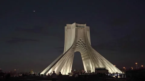 Azadi Tower at Night Vídeo Stock 336184462