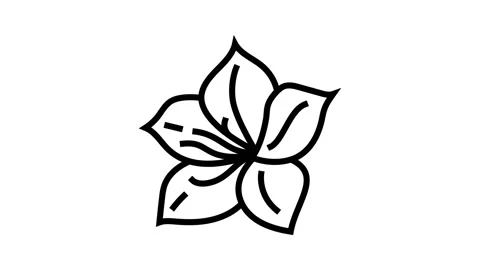 Azalea blossom spring line icon animation Stock Footage 326135393