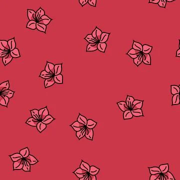 Azalea blossom spring vector seamless pattern Stock Illustration