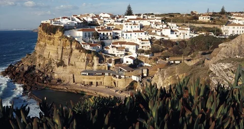 Azenhas do Mar Stunning Seaside Town in Portugal Stock Footage 105227182