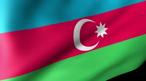Azerbaidjan Flag Waving Stock Footage 12229640