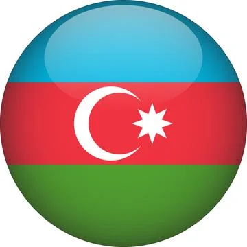 Azerbaijan 3D Rounded Flag Vector Stock Illustration