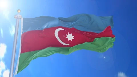 Azerbaijan animated flag pack in 3D and isolated background Stock Footage 119931529