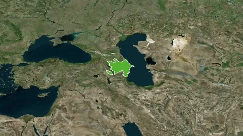 Azerbaijan Border Highlighted Zoom Map Animation 4K 库存影片 330383357