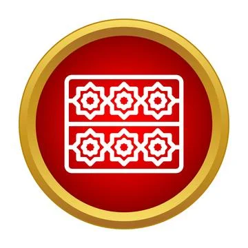 Azerbaijan carpet traditional geometric pattern icon design Stock Illustration