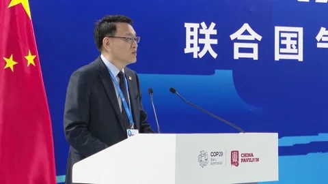 Azerbaijan: China reaffirms commitment to climate finance, South-South co... Stockbeeldmateriaal 292119337