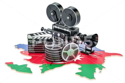 Azerbaijan cinematography, film industry concept. 3D rendering Stock Illustration