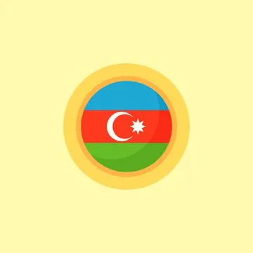 Azerbaijan - Circular Flag Stock Illustration