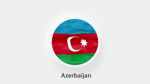 Azerbaijan Circular Flag Loop. Animated national flag of Azerbaijan. Realistic Stock Footage 164267819