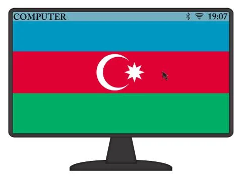 Azerbaijan Computer Flag Stock Illustration