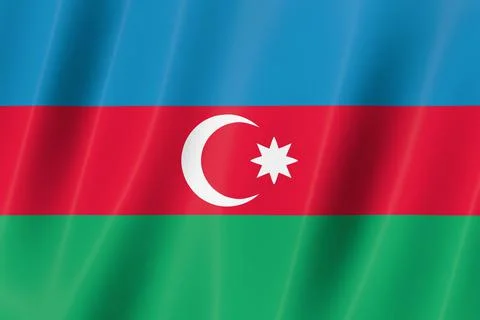  azerbaijan flag, 3d render,8K Ilustração Stock