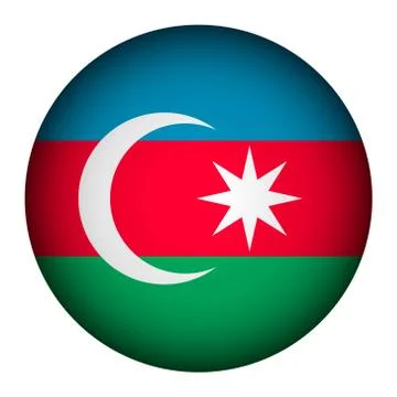 Azerbaijan flag button. Illustrazione stock