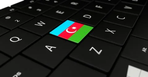 Azerbaijan flag button  Stock Illustration