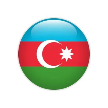 Azerbaijan flag on button Stock-Illustration