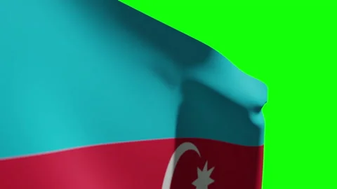 Azerbaijan Flag Close Видео 133538146