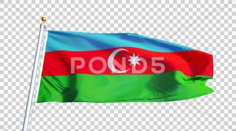 Azerbaijan flag, close up, isolated with alpha channel Stock Photos