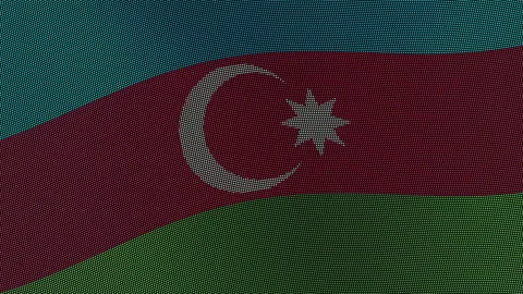 Azerbaijan Flag Digital Particle Waving Seamless Loop Animation on Black Ba.. Stock Footage 339302003