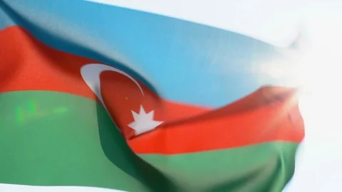 Azerbaijan Flag Flapping Stock Footage 118961016