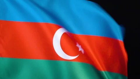 Azerbaijan Flag Flapping Stock Footage 118969087