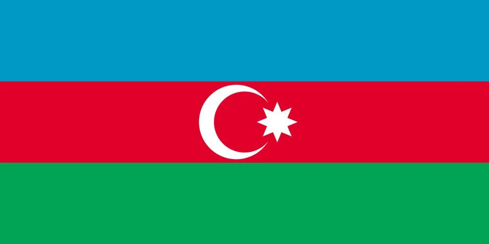 Azerbaijan flag, flat layout, vector illustration Stock Illustration