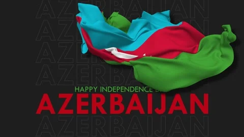 Azerbaijan Flag Flying in Wind, Happy Independence Day Stock Footage 232748983