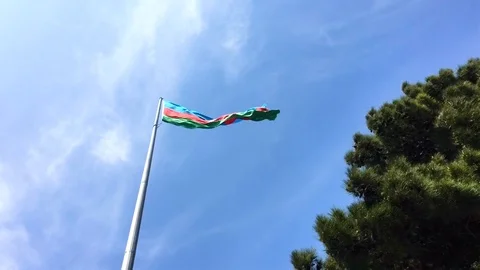 Azerbaijan Flag Stock Footage 106069178