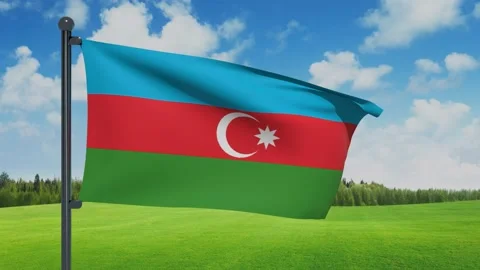 Azerbaijan Flag Stock Footage 151861568
