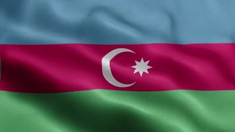 Azerbaijan flag Front Stock Footage 318662305