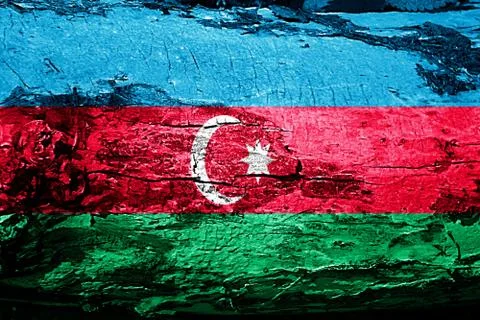 Azerbaijan flag with grunge texture Stock Illustration
