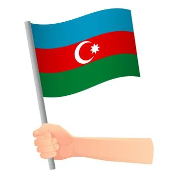 Azerbaijan flag in hand Stock Illustration