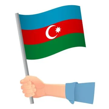 Azerbaijan flag in hand Stock Illustration