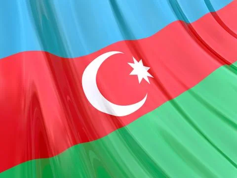 Azerbaijan Flag 스톡 일러스트