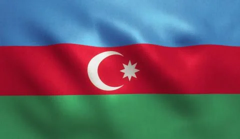 Azerbaijan Flag Stock Illustration