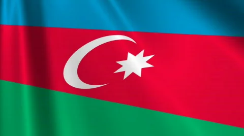 Azerbaijan Flag Loop 03 Stock Footage
