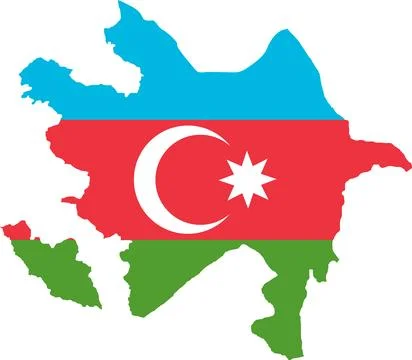 Azerbaijan Flag in Map, Azerbaijan Map with Flag, Nation Flag of Azerbaijan.. Stock Illustration