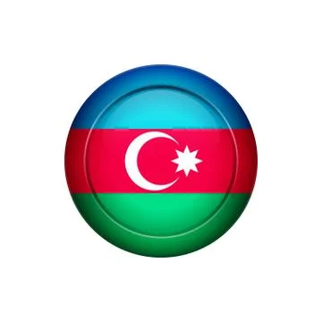 Azerbaijan flag on the round button, vector illustration Stock-Illustration