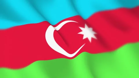 Azerbaijan Flag Seamless Loop 4k 60fps on Sky Background Stock Footage 340342551