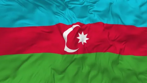 Azerbaijan Flag Seamless Looping Background Waving Slow Motion Stock Footage 233813401
