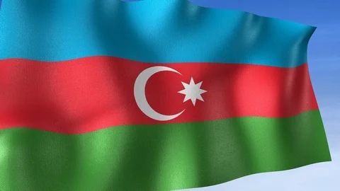 Azerbaijan Flag - Set of 3 Angles with Masks [3WaveSeries] Stock Footage 102770624