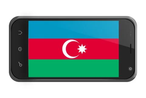 Azerbaijan flag on smartphone screen isolated Stock Illustration