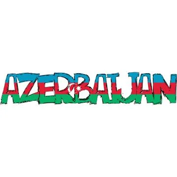 Azerbaijan flag text Stock Illustration