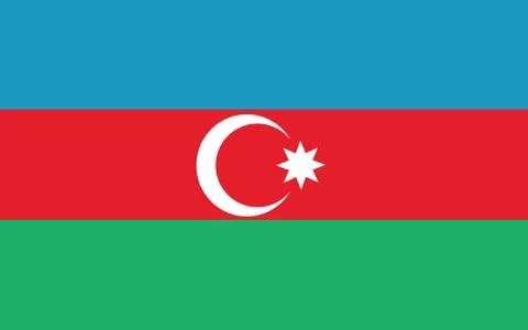 Azerbaijan flag vector graphic. Rectangle Azerbaijani flag illustration. Azer Stock-Illustration