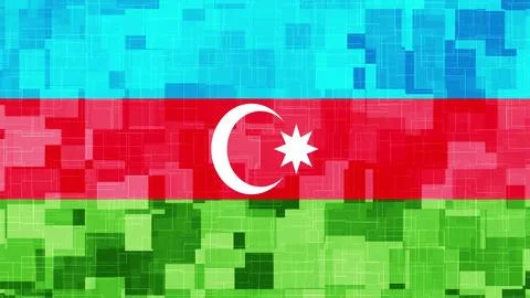 Azerbaijan flag wallpaper technology background Stock Illustration
