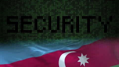 Azerbaijan flag - Waving flag on matrix binary code background Stock Footage 321422111