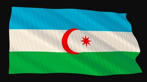 Azerbaijan flag waving in the wind on a black background Video stock 343207523