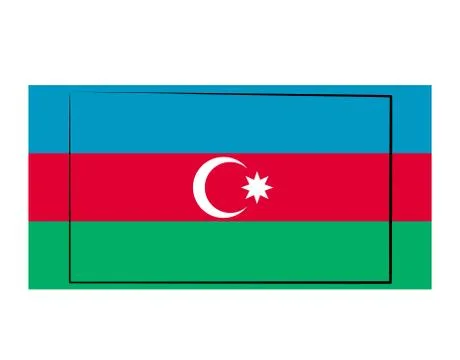 Azerbaijan flag on white background in vector illustration Stock Illustration