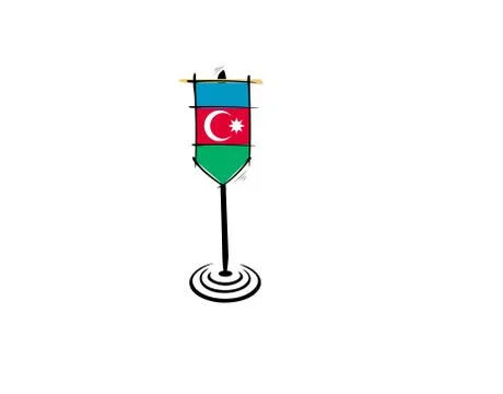 Azerbaijan flag on white background in vector illustration Illustrazione stock