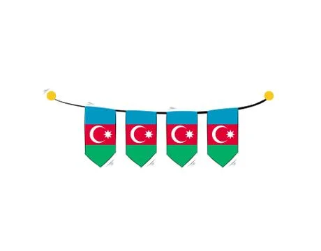 Azerbaijan flag on white background in vector illustration Stock Illustration